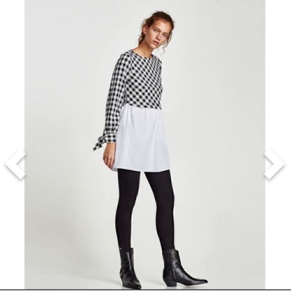 Zara Gingham Plaid Block Dress